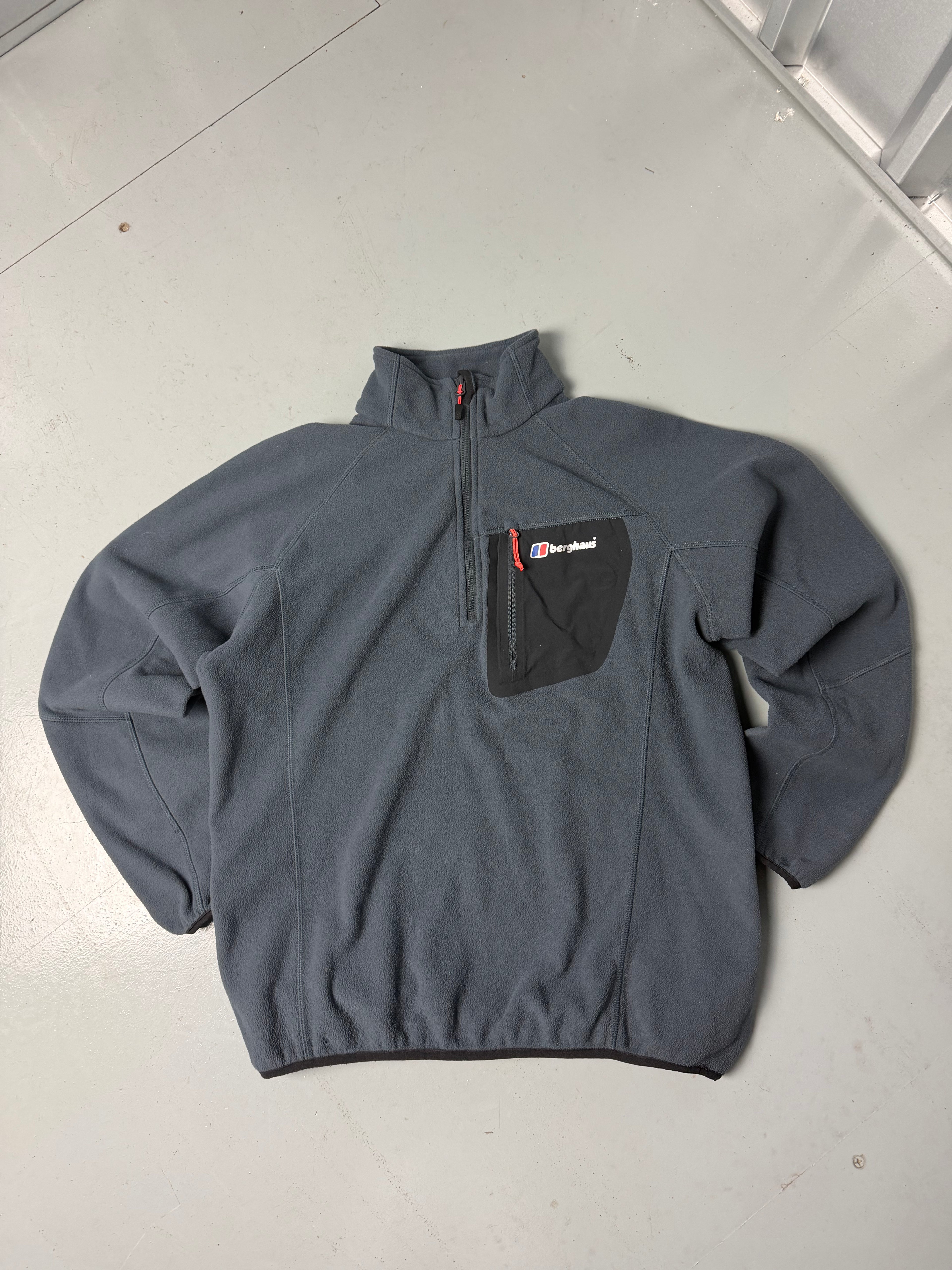 Berghaus 1/4 Zip Pocket Fleece Grey/Orange - Medium