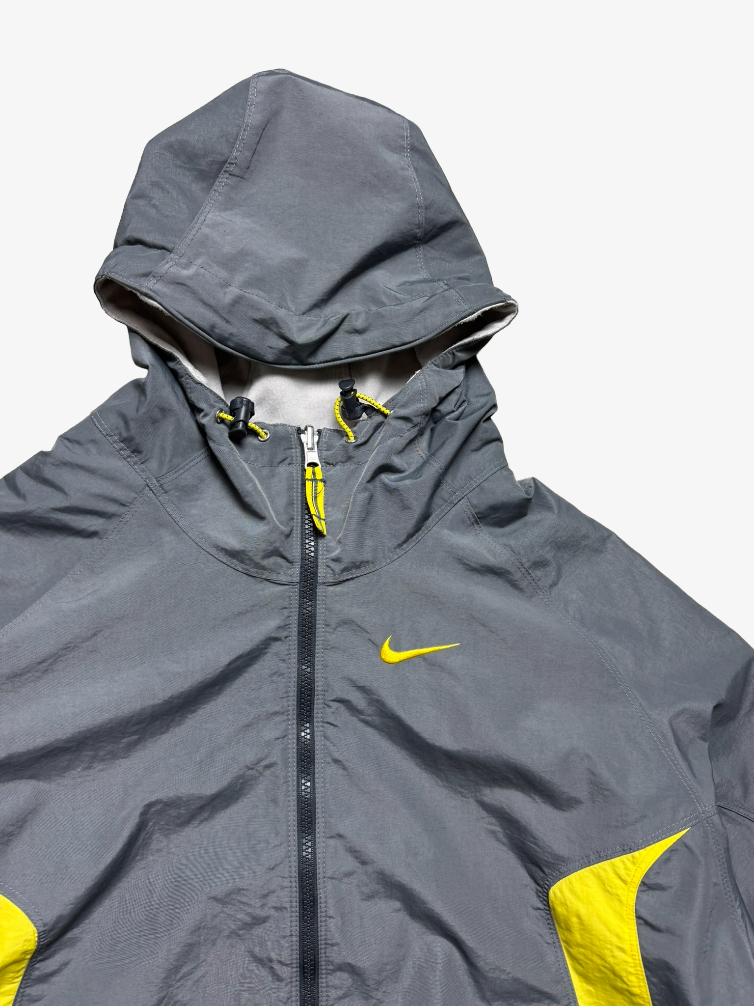 Nike Retro Y2K Jacket Grey Yellow Full Zip Vintage